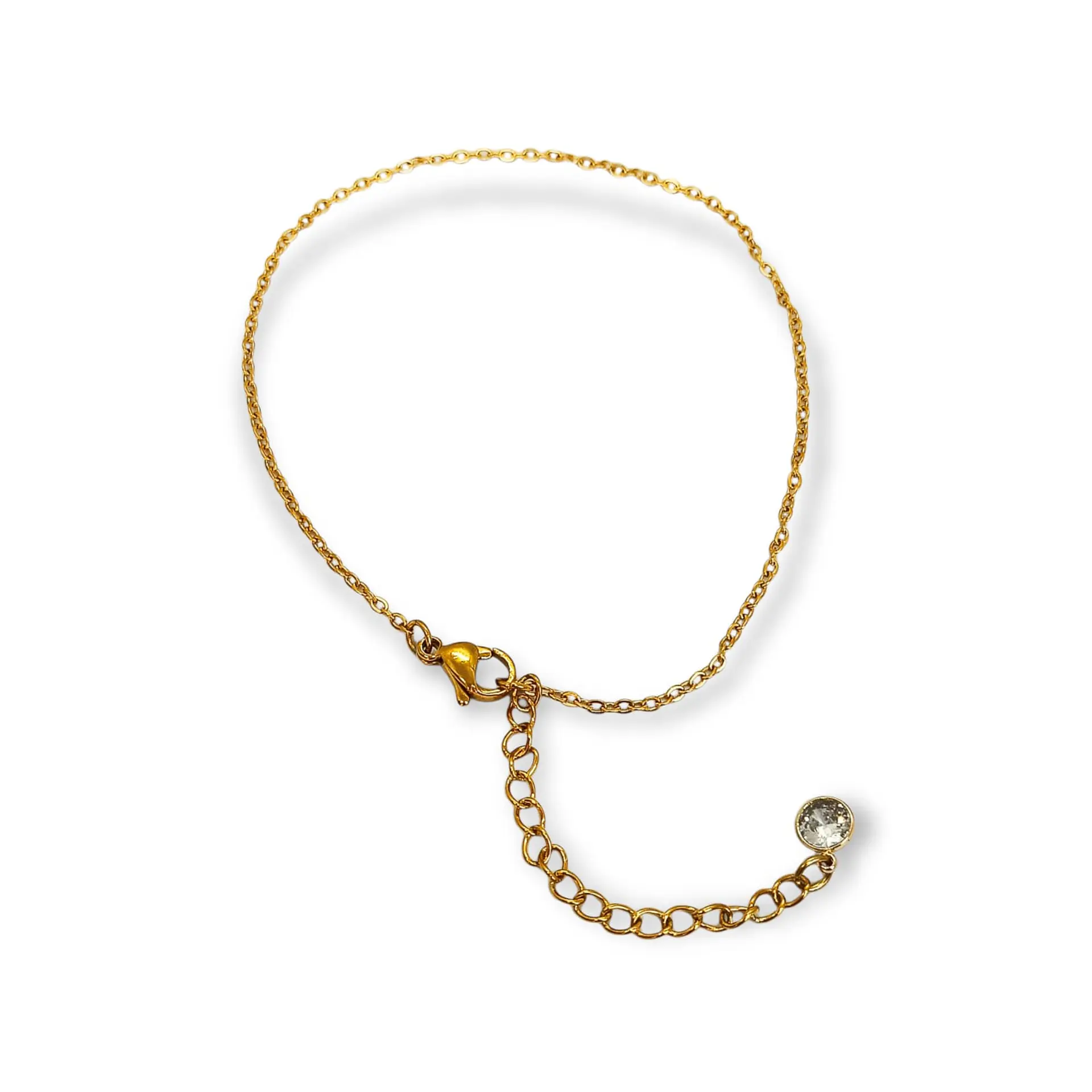 Tobilleras Pulseras Ajustables Minimalista Acero bañado en Oro 4
