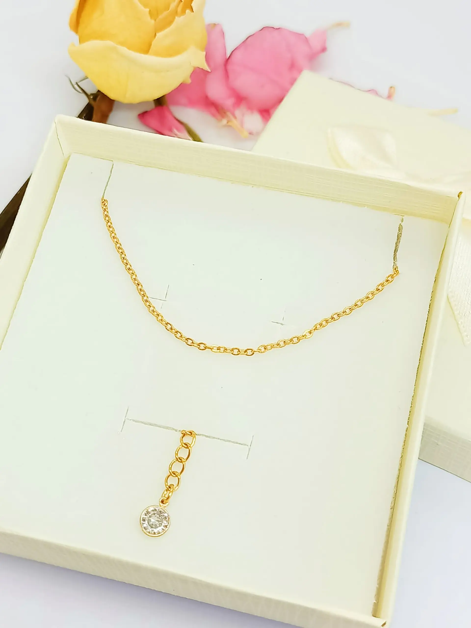 Tobilleras Pulseras Ajustables Minimalista Acero bañado en Oro 7