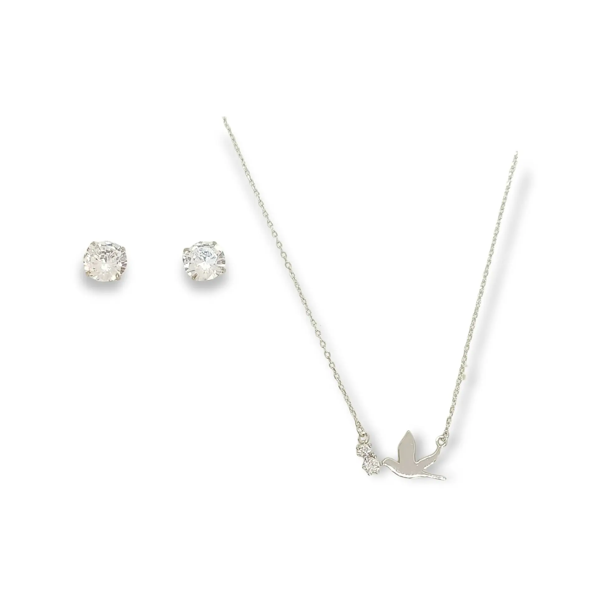Set Conjunto Cadena Paloma Paz Aros Punto De Luz Plata 925 6