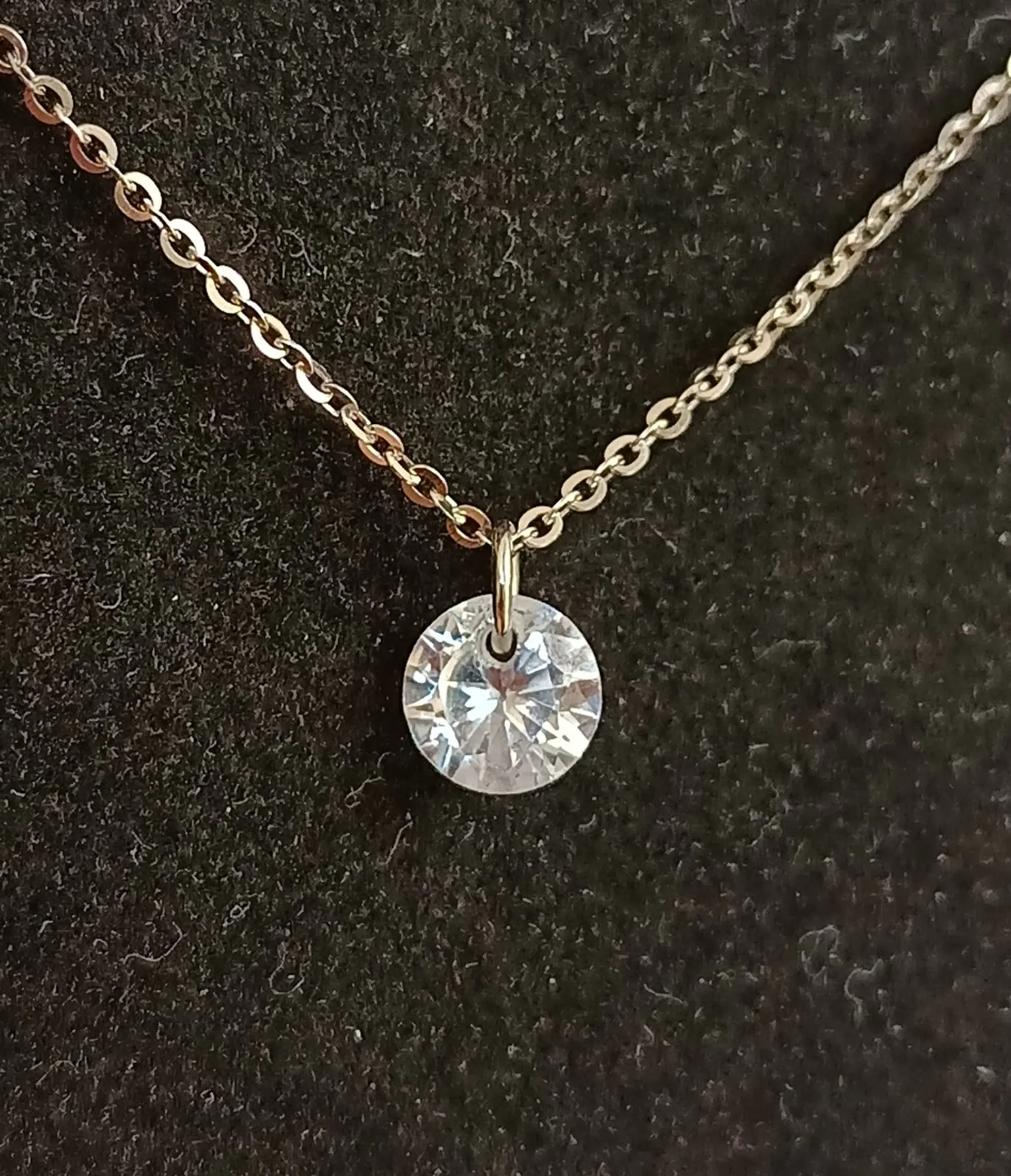 Set Conjunto Cadena Aros Punto De Luz 7 Mm Zirconia Plata 8