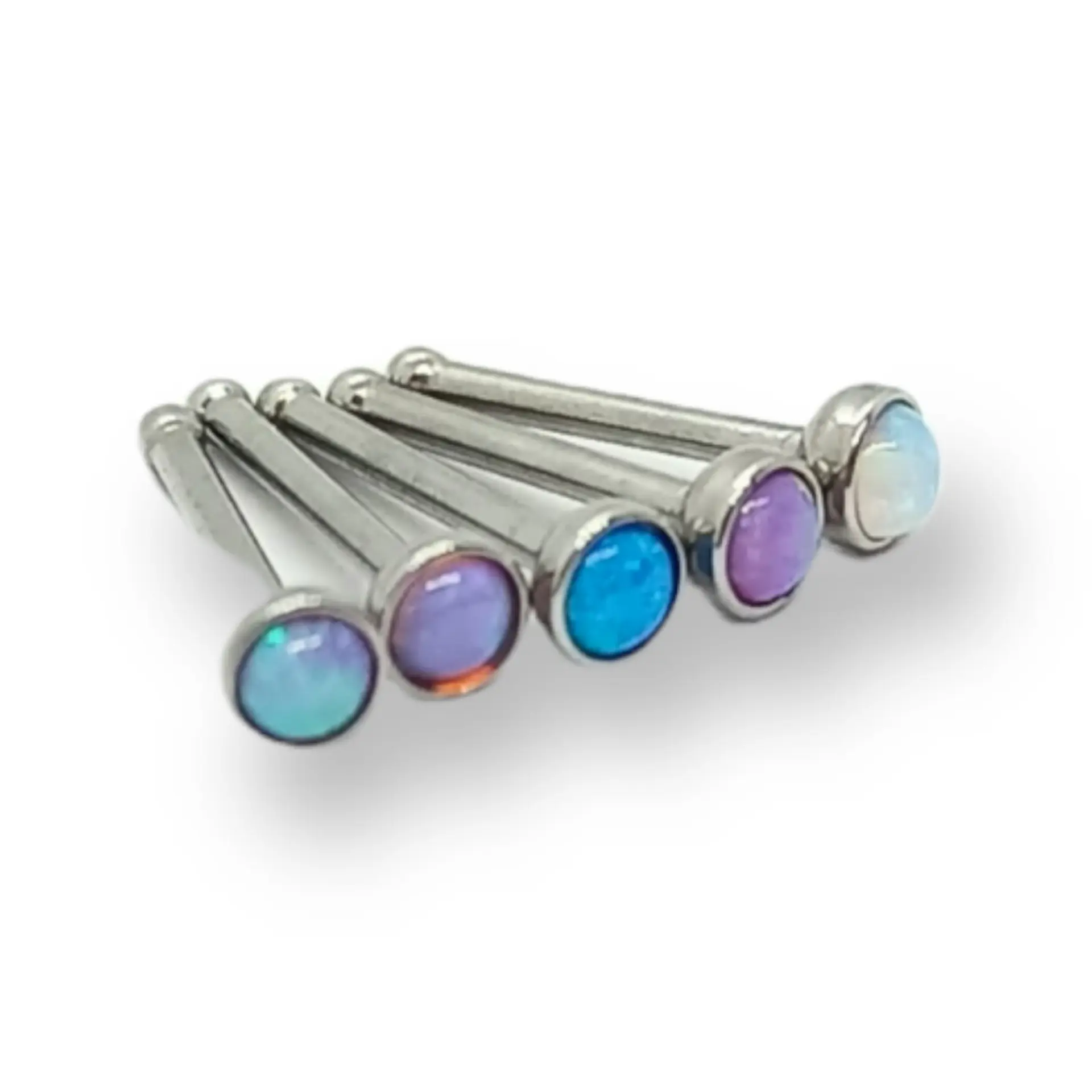 Set Piercing Nostril Opalo Colores Nariz Boca Pack Acero punk 1