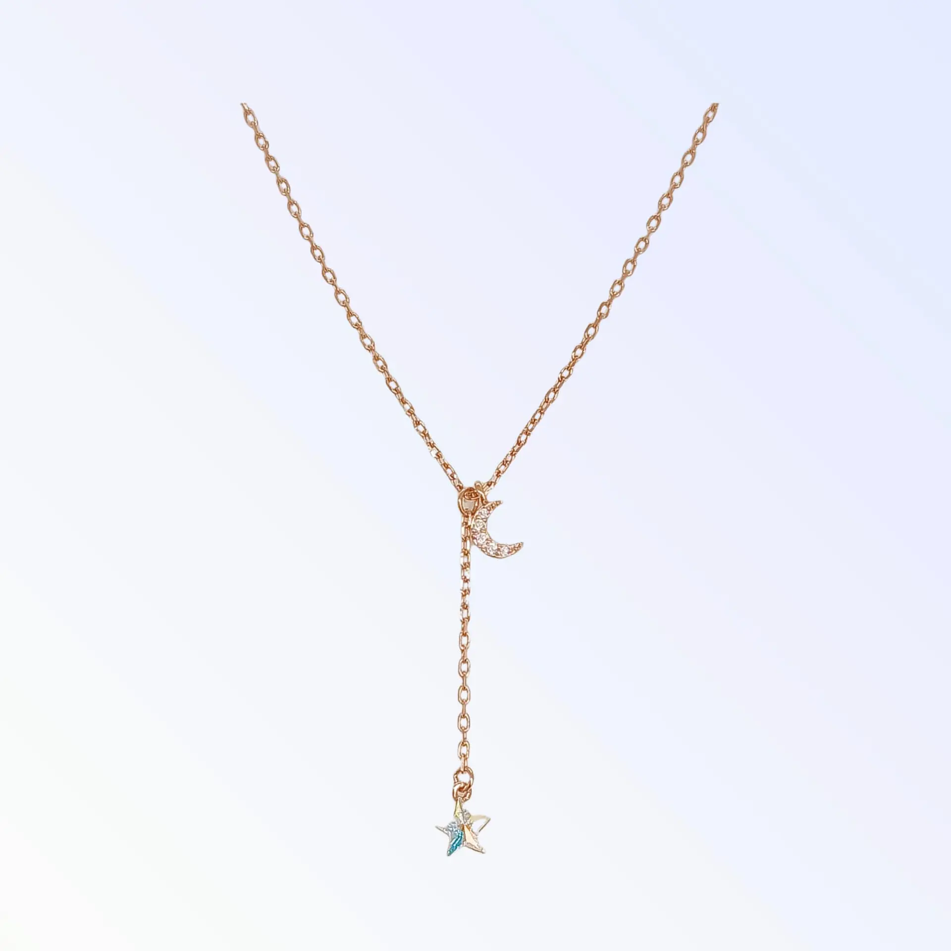 Colgante Cadena Plata con baño de oro rosa Estrella Tornasol 1