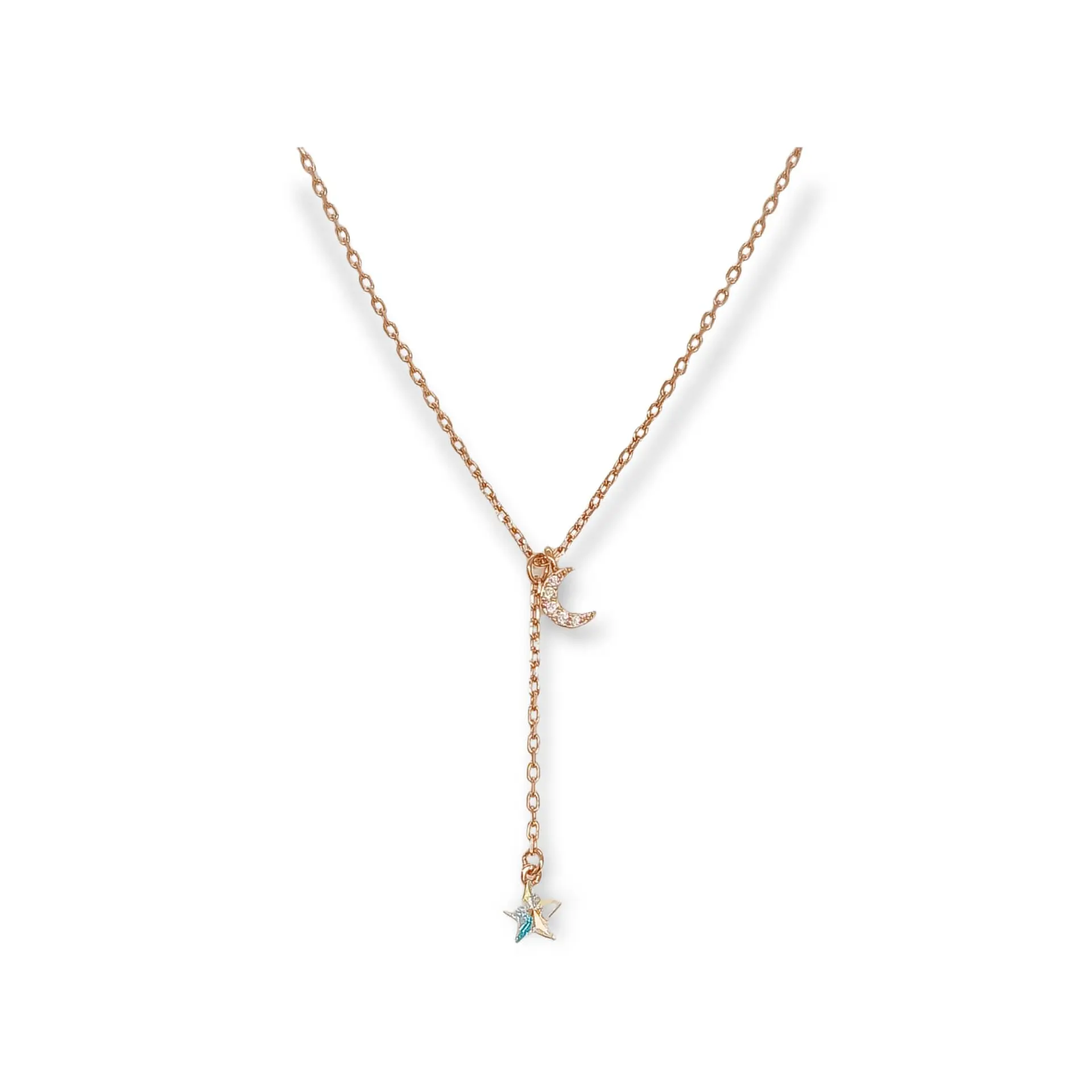 Colgante Cadena Plata con baño de oro rosa Estrella Tornasol 3
