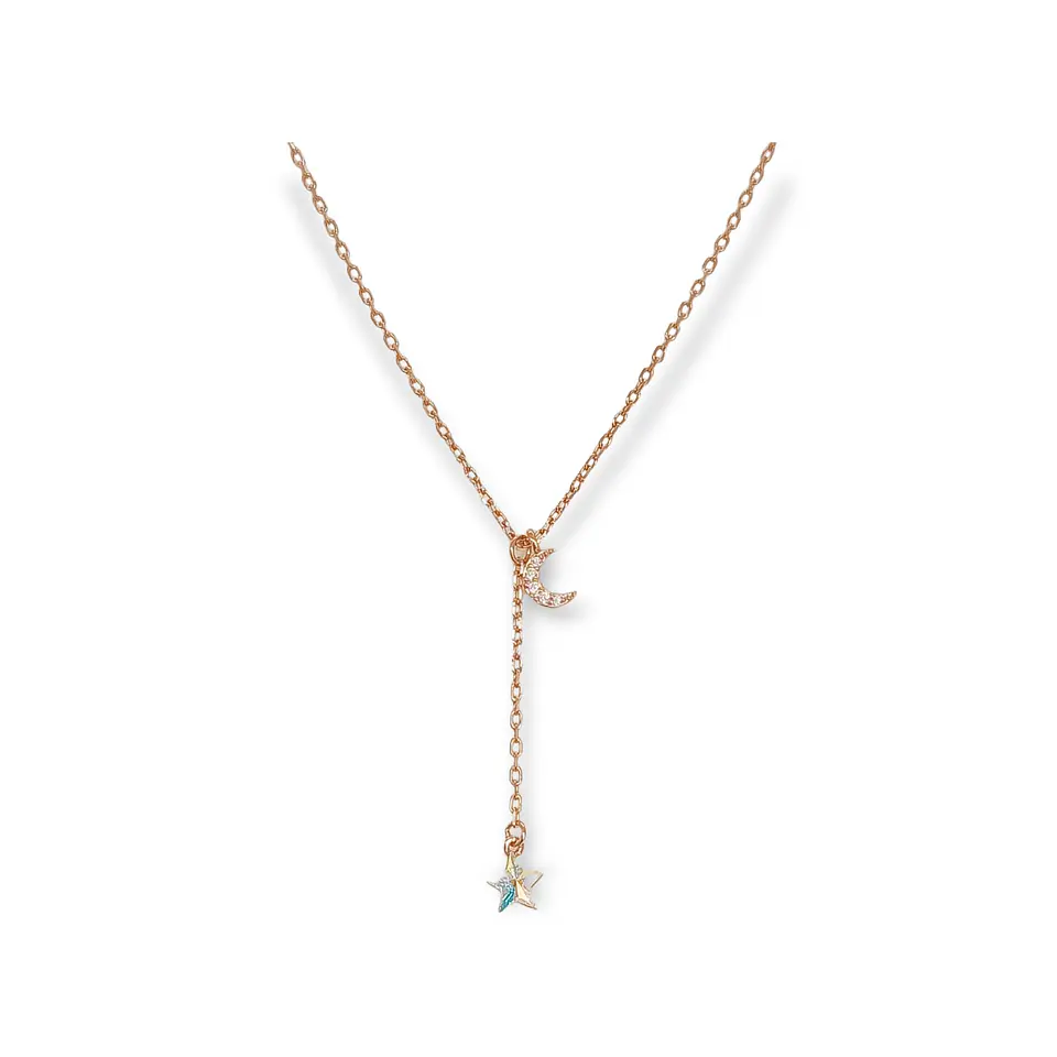 Colgante Cadena Plata con baño de oro rosa Estrella Tornasol 3