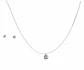 Set Conjunto Collar Nylon Aros Punto De Luz Plata 5mm Amor - Miniatura 1