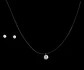 Set Conjunto Collar Nylon Aros Punto De Luz Plata 5mm Amor - Miniatura 2