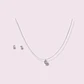 Set Conjunto Collar Nylon Aros Punto De Luz Plata 5mm Amor - Miniatura 3