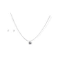Set Conjunto Collar Nylon Aros Punto De Luz Plata 3mm Amor - Miniatura 1