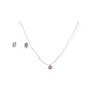 Set Conjunto Collar Nylon Aros Punto De Luz Plata 7mm Amor - Miniatura 1