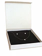 Set Conjunto Collar Nylon Aros Punto De Luz Plata 7mm Amor - Miniatura 2