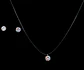 Set Conjunto Collar Nylon Aros Punto De Luz Plata 7mm Amor - Miniatura 5