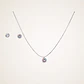 Set Conjunto Collar Nylon Aros Punto De Luz Plata 7mm Amor - Miniatura 11