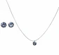 Set Conjunto Collar Nylon Aros Punto De Luz Plata 11 mm Amor - Miniatura 1