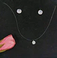 Set Conjunto Collar Nylon Aros Punto De Luz Plata 11 mm Amor - Miniatura 2