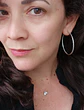 Set Conjunto Argollas Zirconia Pave collar nylon Plata amor - Miniatura 6