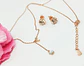 Set estrella tornasol y puntos de luz plata 925 enchapada en oro rosa 18kl - Miniatura 6
