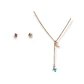Set estrella tornasol en plata fina ley S925 enchapada en oro rosa 18kl pendientes acero - Miniatura 1