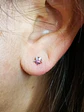 Set estrella tornasol en plata fina ley S925 enchapada en oro rosa 18kl pendientes acero - Miniatura 7
