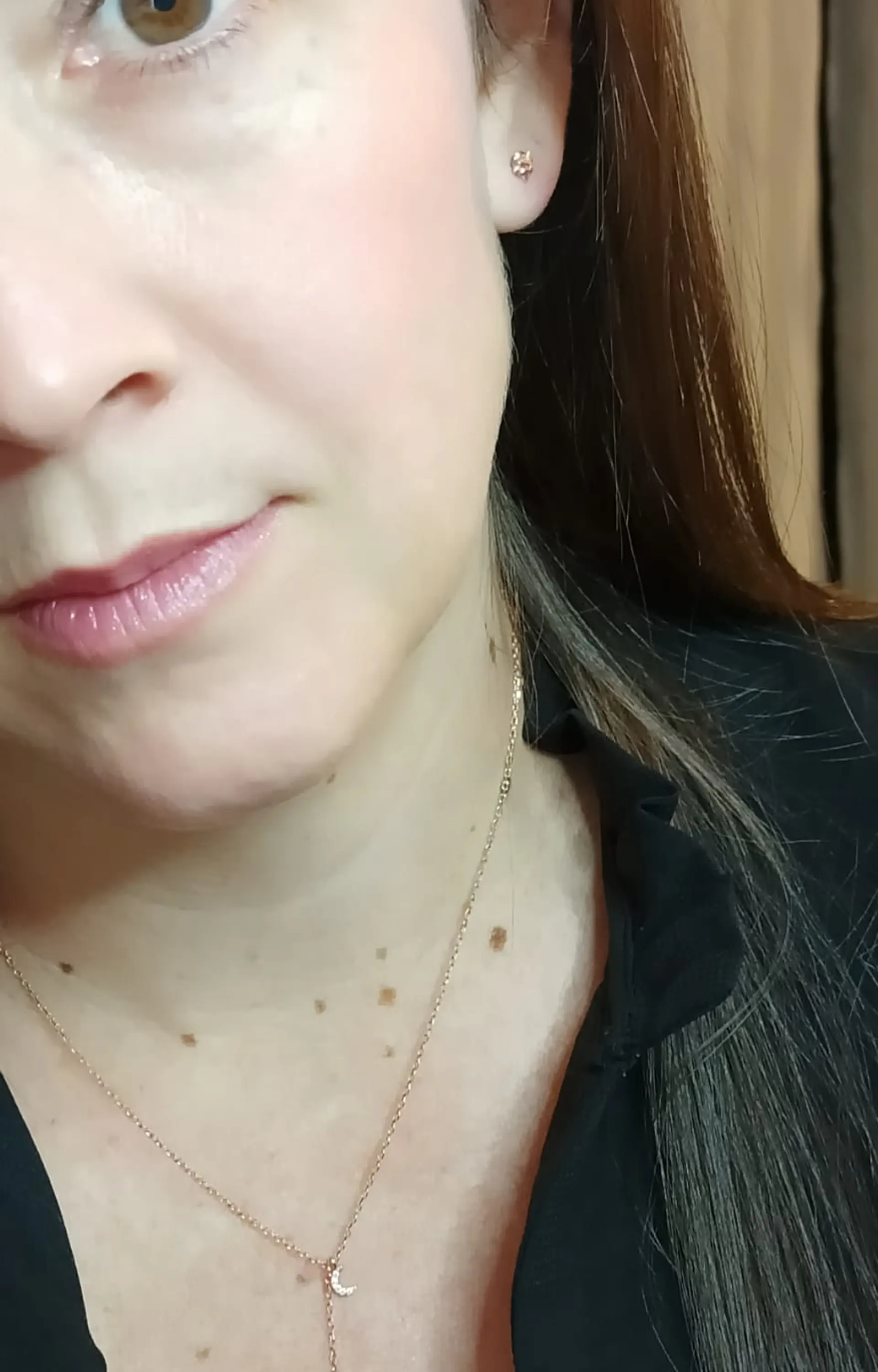 Set estrella tornasol en plata fina ley S925 enchapada en oro rosa 18kl pendientes acero 8