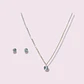 Set Conjunto Cadena Aros Punto De Luz 5 Mm Zirconia Plata - Miniatura 4