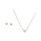 Set Conjunto Aros seguridad Cadena corazón chico plata 925 - Miniatura 1