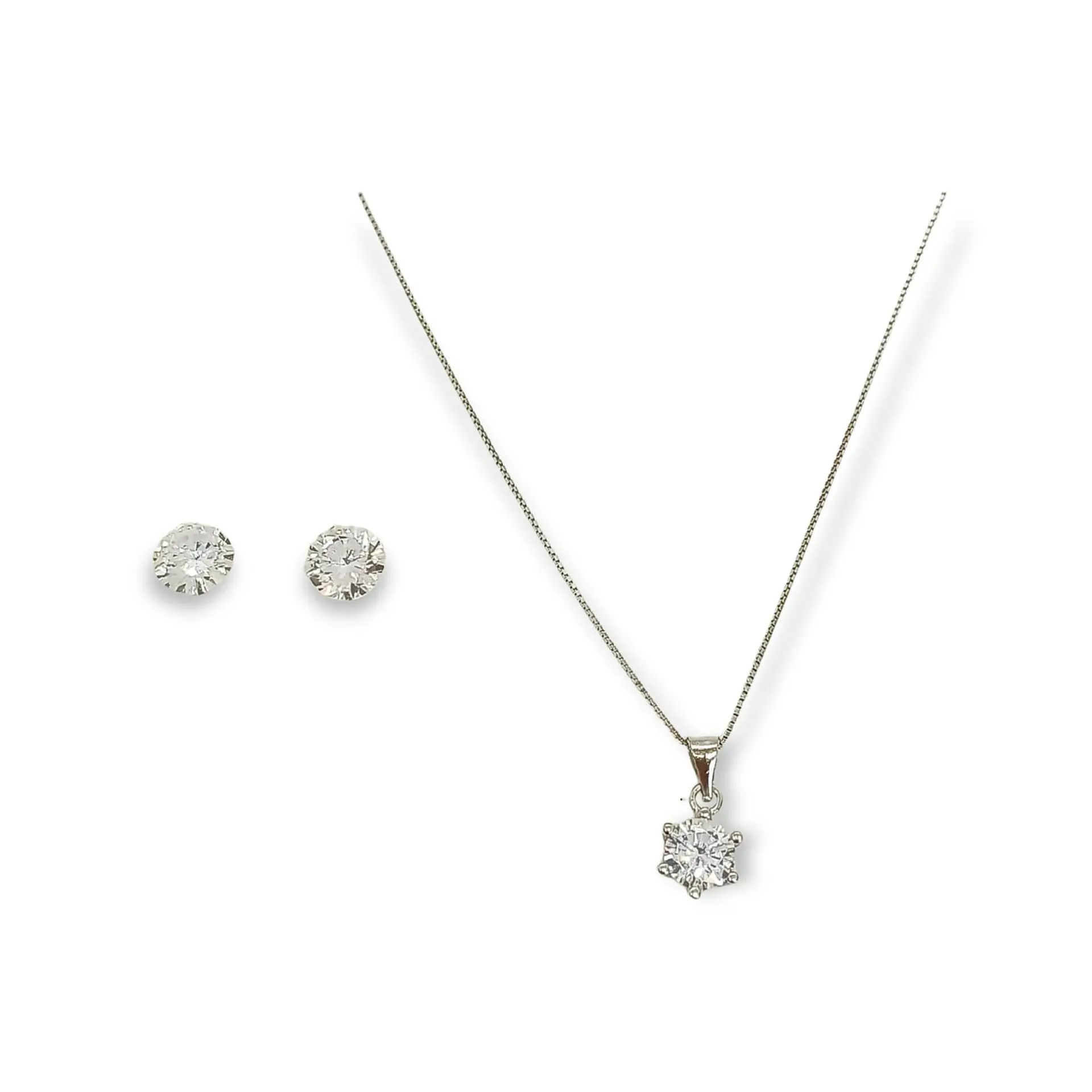 Set Conjunto Cadena Veneciana Aro Punto De Luz Plata Sublime 3