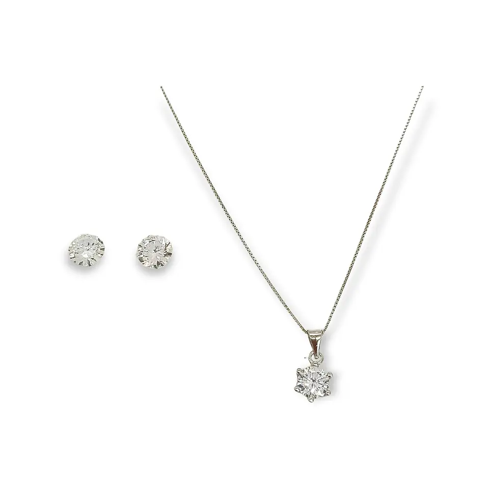 Set Conjunto Cadena Veneciana Aro Punto De Luz Plata Sublime 3