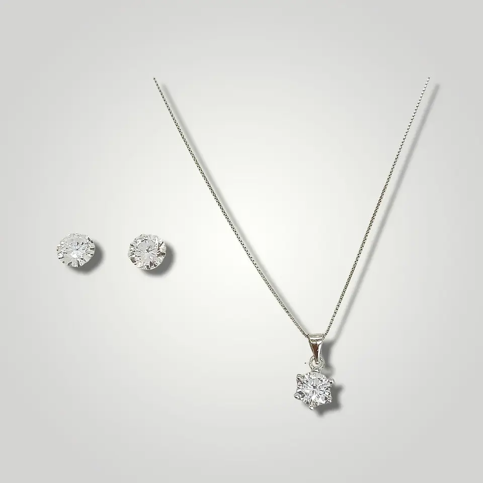 Set Conjunto Cadena Veneciana Aro Punto De Luz Plata Sublime 5