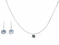 Set Conjunto Collar Nylon Argolla Punto De Luz Plata 925 - Miniatura 1