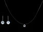 Set Conjunto Collar Nylon Argolla Punto De Luz Plata 925 - Miniatura 6