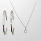 Set Conjunto Cadena Veneciana Argollas Grande Zirconia Plata - Miniatura 5