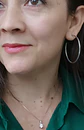 Set Conjunto Cadena Veneciana Argollas Grande Zirconia Plata - Miniatura 9