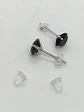 Pendientes Puntos De Plata fina ley S925 Zirconio Negro - Miniatura 6