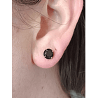 Pendientes Puntos De Plata fina ley S925 Zirconio Negro 2