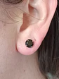 Pendientes Puntos De Plata fina ley S925 Zirconio Negro - Miniatura 2