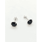 Pendientes Puntos De Plata fina ley S925 Zirconio Negro 7