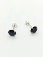 Pendientes Puntos De Plata fina ley S925 Zirconio Negro - Miniatura 7