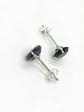 Pendientes Puntos De Plata fina ley S925 Zirconio Negro - Miniatura 8
