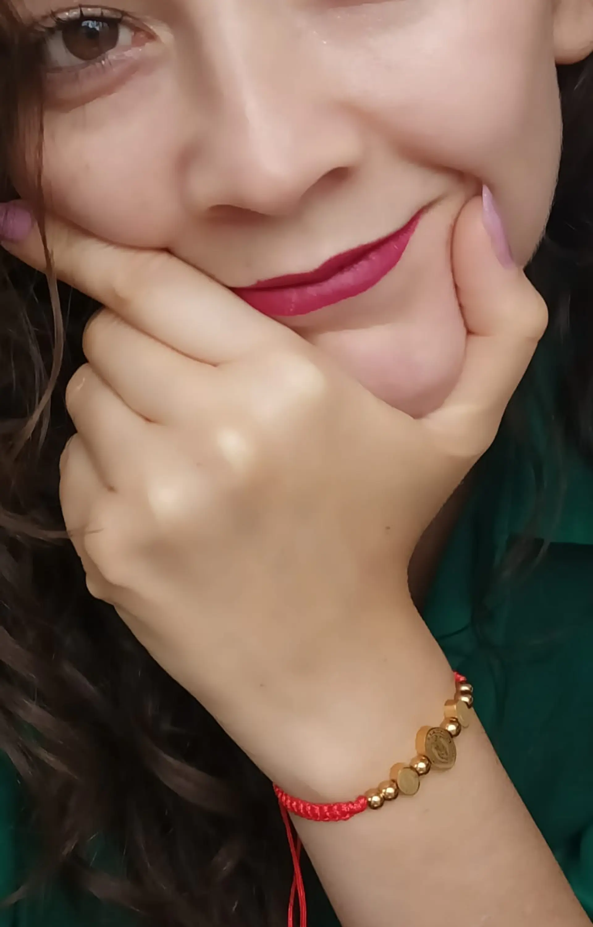Pulsera Ajustable Medalla Virgen Guadalupe Chapado Oro Amor 7