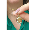 Colgante Collar Medalla San Benito Nacar Chapado Oro