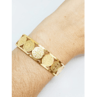 Pulsera Ajustable Medalla San Benito Chapado En Oro Religion 7