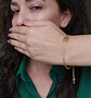 Pulsera Ajustable Rosario Camandula San Benito Chapado Oro - Miniatura 7