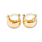 Argollas bote Huggies Esféricas Minimalista chapadas en oro 18k - Miniatura 1