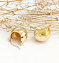 Argollas bote Huggies Esféricas Minimalista chapadas en oro 18k - Miniatura 5