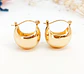 Argollas bote Huggies Esféricas Minimalista chapadas en oro 18k - Miniatura 7