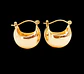 Argollas bote Huggies Esféricas Minimalista chapadas en oro 18k - Miniatura 9