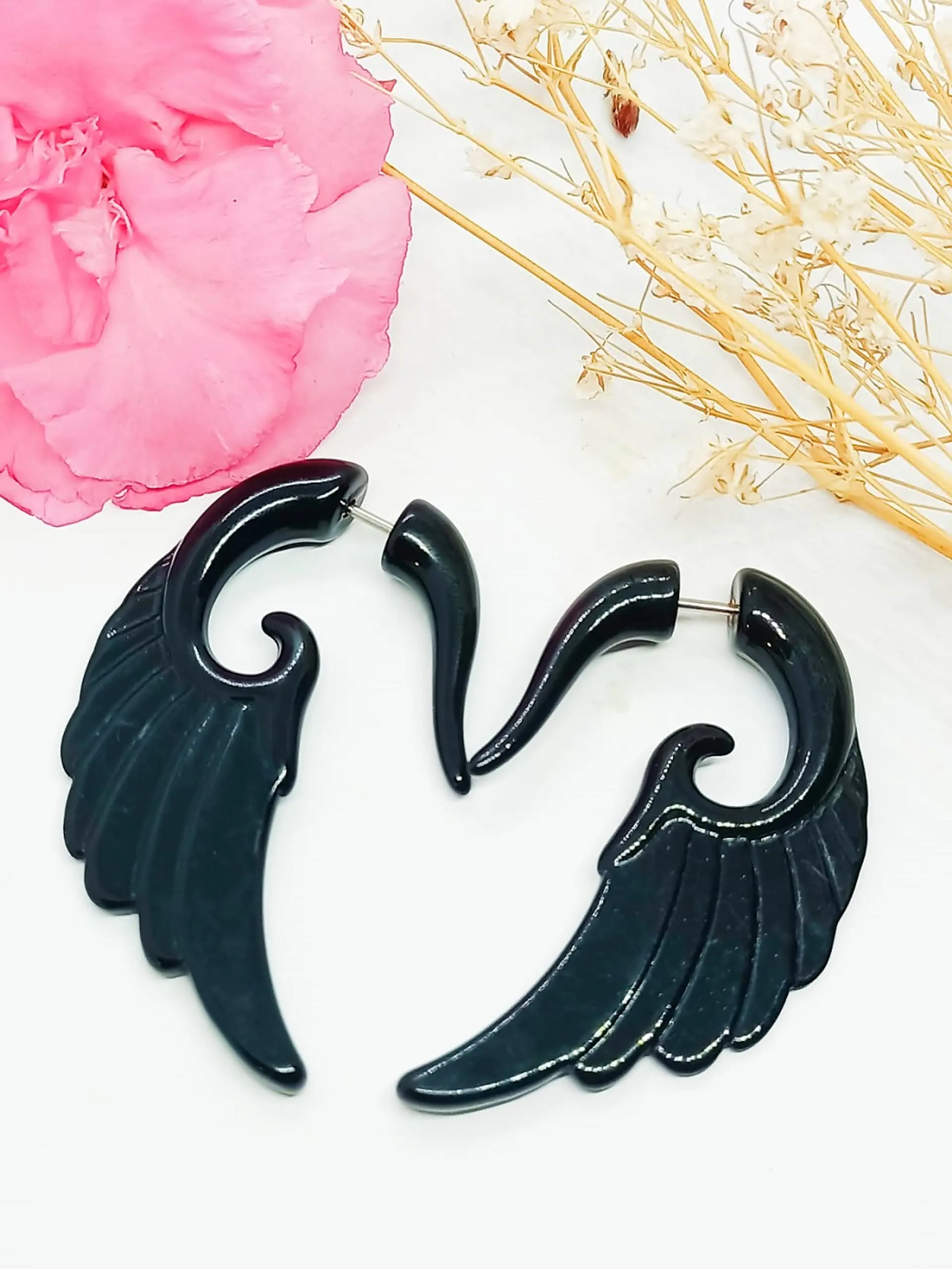 Aros Tribales expansor Alas largas fake Piercing  2