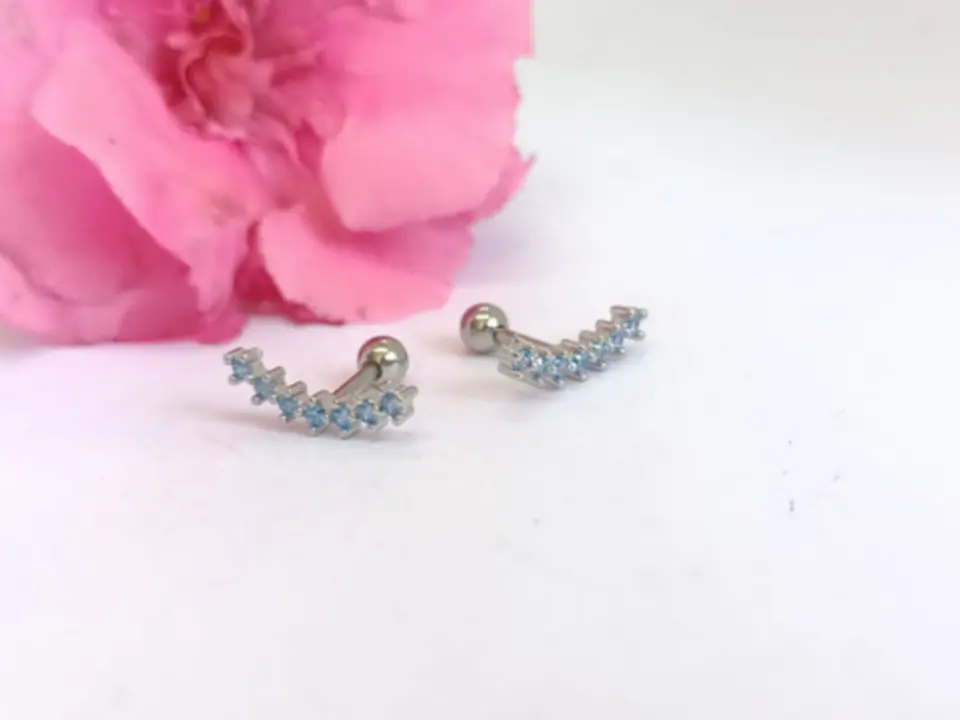 Aros piercing trepadores tapa de seguridad zirconia helix 18