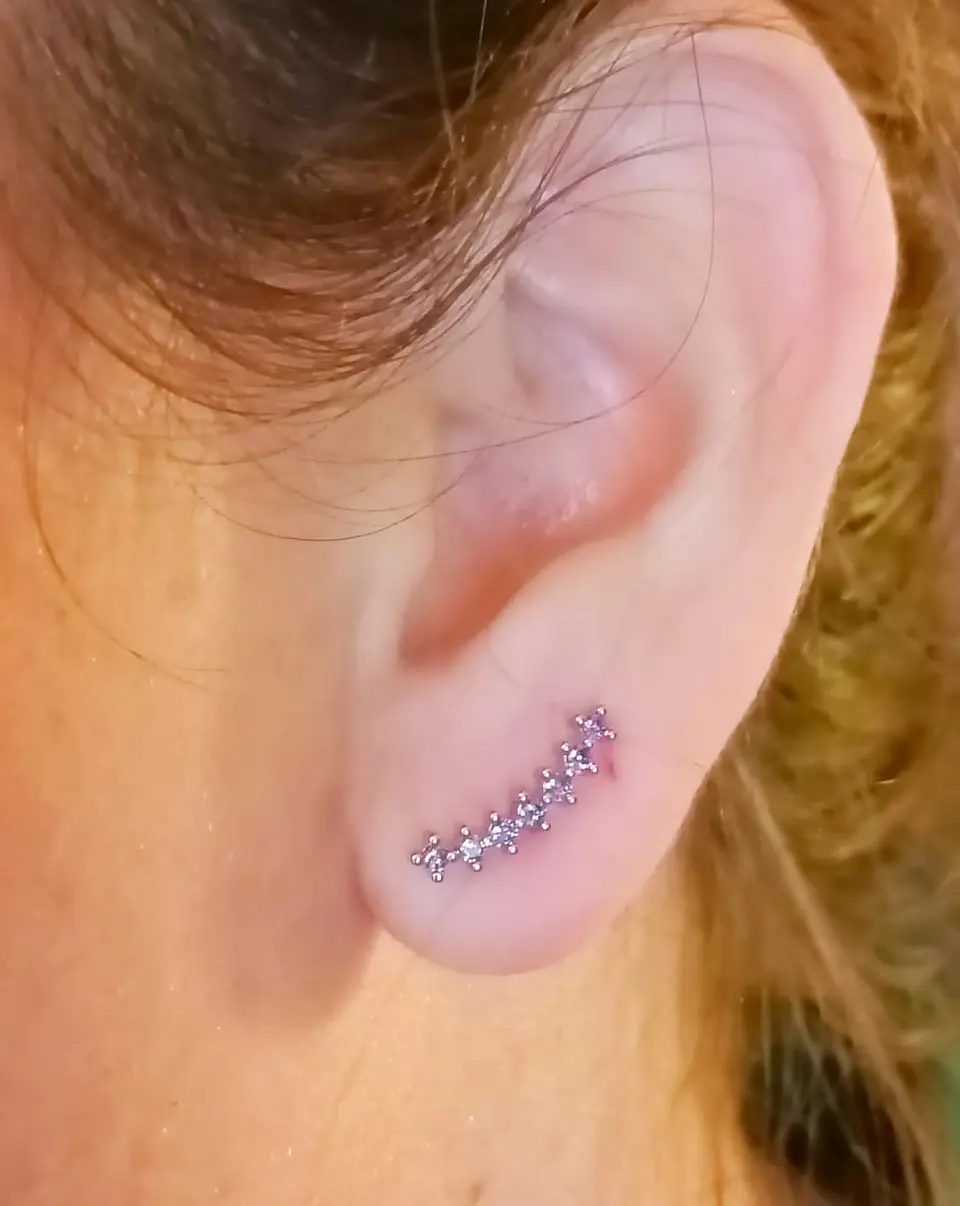 Aros piercing trepadores tapa de seguridad zirconia helix 25