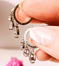 Argollas Huggies Zirconios pavé chapado en plata fina ley S925 - Miniatura 4